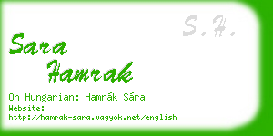 sara hamrak business card